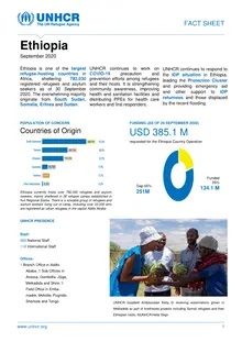UNHCR Ethiopia Fact Sheet, September 2020