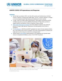 UNHCR Global COVID-19 Emergency Response, 24 April 2020